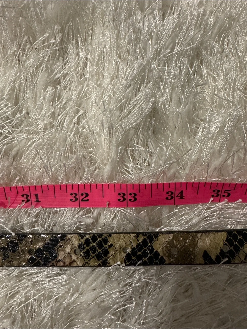 Two Women's Animal Print Slim Belts - Fuzzy Snake & Zebra Patterns